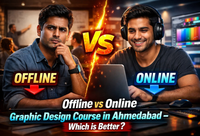 Offline vs Online Graphic Design Course in Ahmedabad – Which is Better?