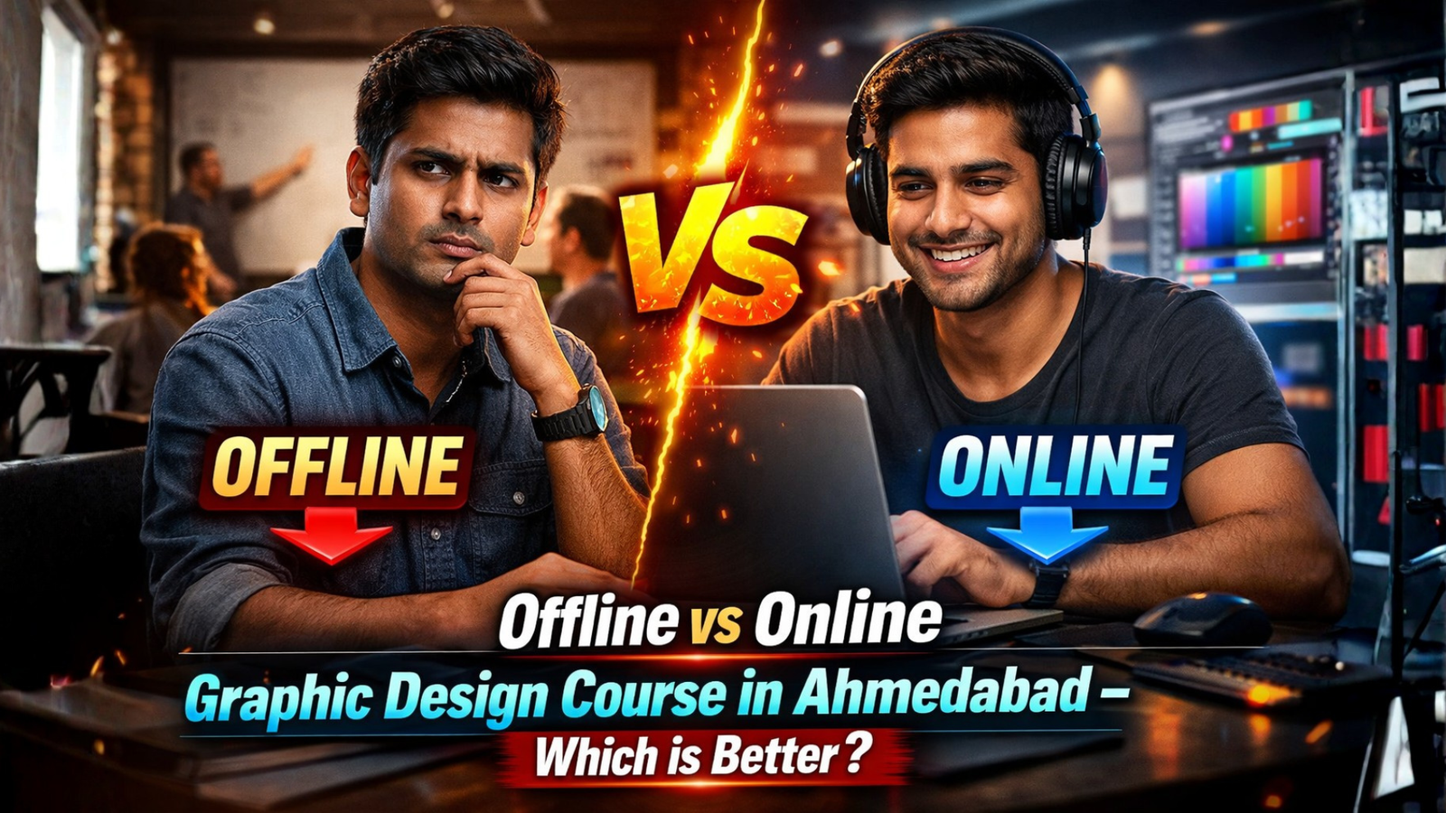 Offline vs Online Graphic Design Course in Ahmedabad – Which is Better?