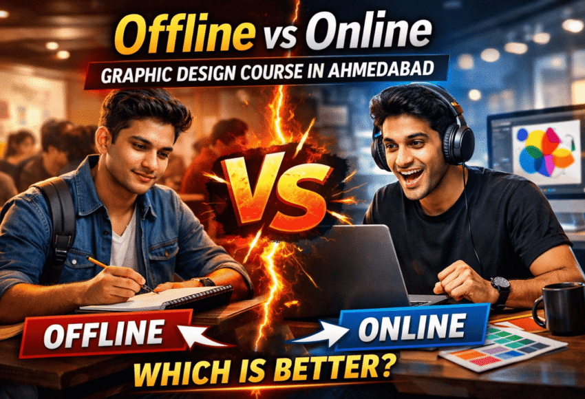 Offline vs Online Graphic Design Course in Ahmedabad – Which is Better?