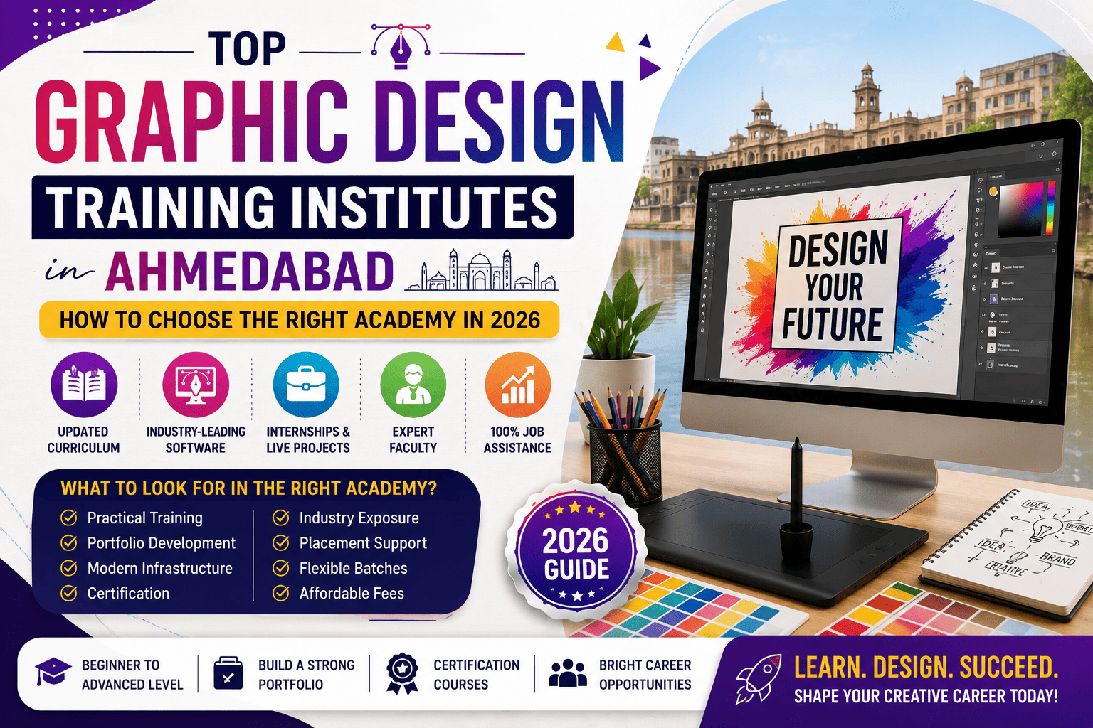 Top Graphic Design Training Institutes in Ahmedabad (2026) | How to Choose the Right Academy