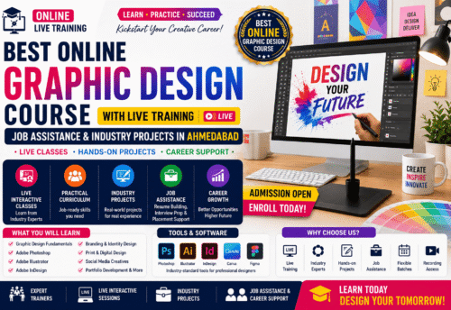 Best Online Graphic Design Course with Live Training, Job Assistance & Industry Projects in Ahmedabad (2026 Guide)