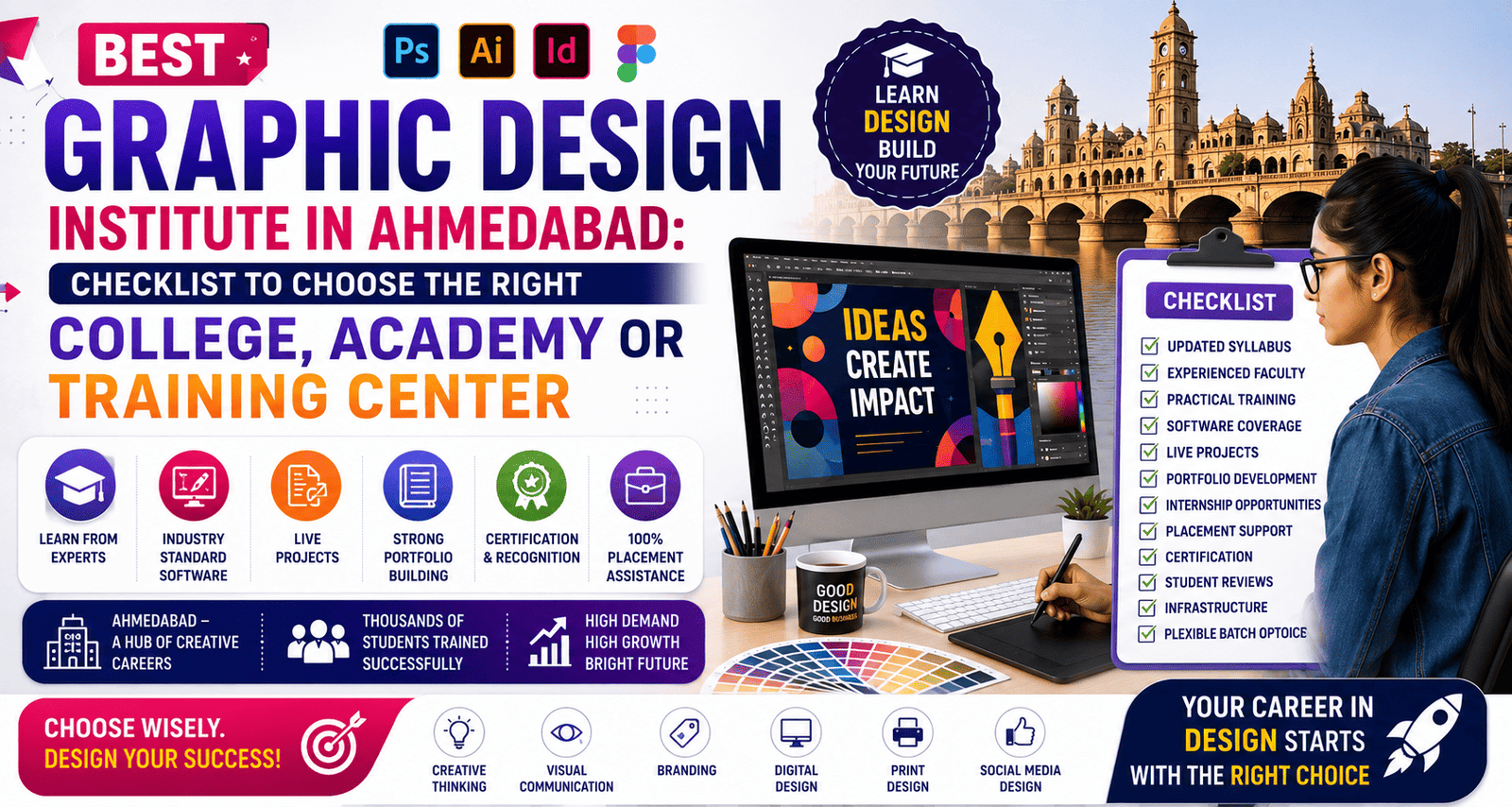 Best Graphic Design Institute in Ahmedabad: Checklist to Choose the Right College, Academy or Training Center (2026 Guide)