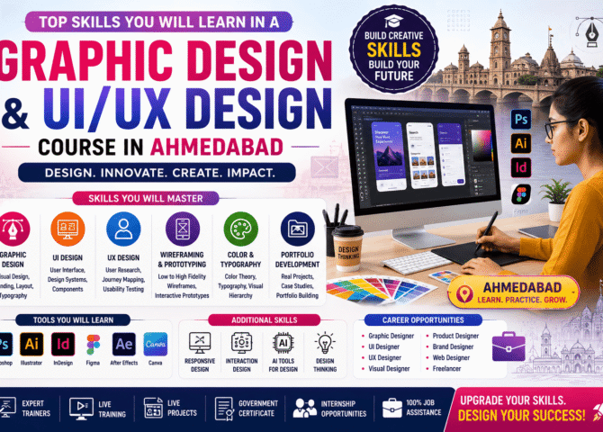 Top Skills You Will Learn in a Graphic Design and UI/UX Design Course in Ahmedabad (2026 Guide)
