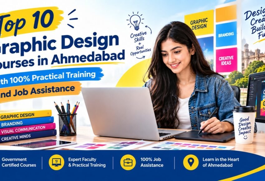 Top 10 Graphic Design Courses in Ahmedabad with 100% Practical Training and Job Assistance