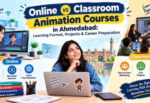 Online vs Classroom Animation Courses in Ahmedabad: Learning Format, Projects & Career Preparation