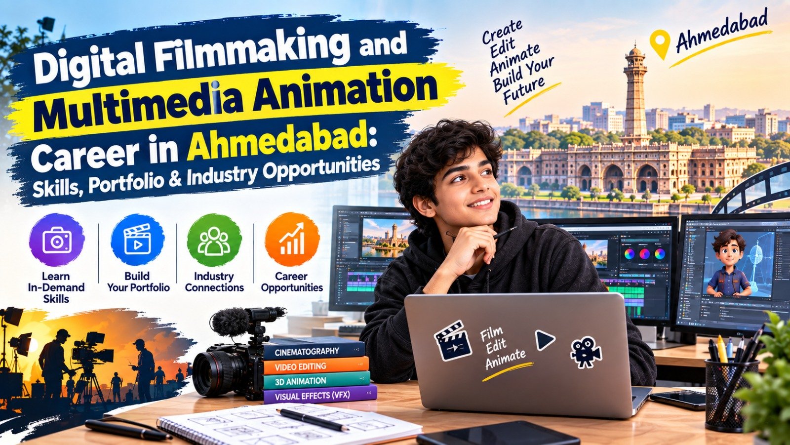 Digital Filmmaking and Multimedia Animation Career in Ahmedabad: Skills, Portfolio & Industry Opportunities