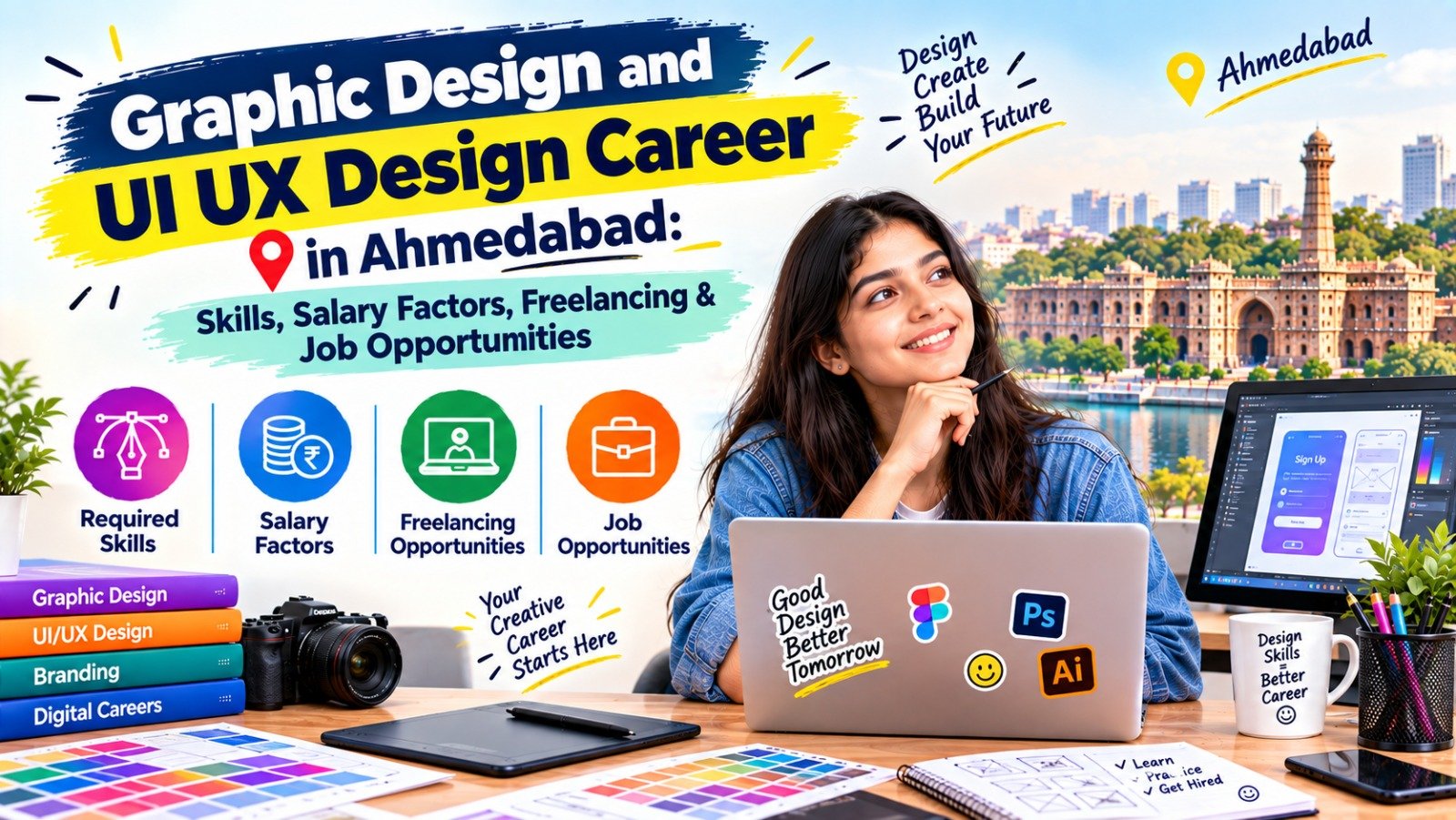 Graphic Design and UI UX Design Career in Ahmedabad: Skills, Salary Factors, Freelancing & Job Opportunities